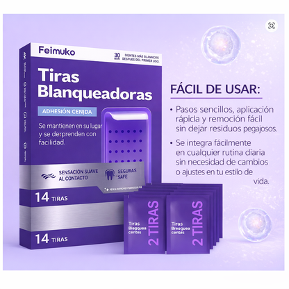 Tiras blanqueadoras Moradas